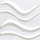 Tuiles en plastique matérielles du mur 3D de PVC, panneaux de mur blancs de vague de l'intérieur 3D